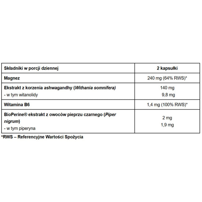 Pharmovit Magnez + Ashwagandha Stress Complex suplement diety 60 kapsułek