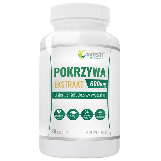 WISH Pharmaceutical Pokrzywa Ekstrakt 600mg suplement diety 90 kapsułek