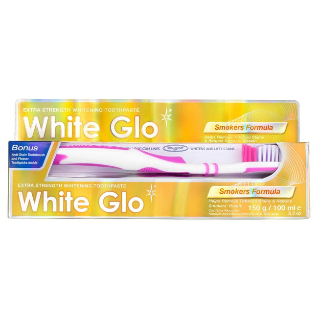 White Glo Smoker Formula wybielająca pasta do zębów dla palaczy 100ml + szczoteczka