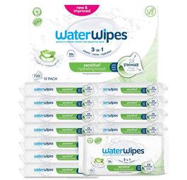 WaterWipes Sensitive+ Nawilżający Zastrzyk chusteczki łagodzące z aloesem 12x60szt.