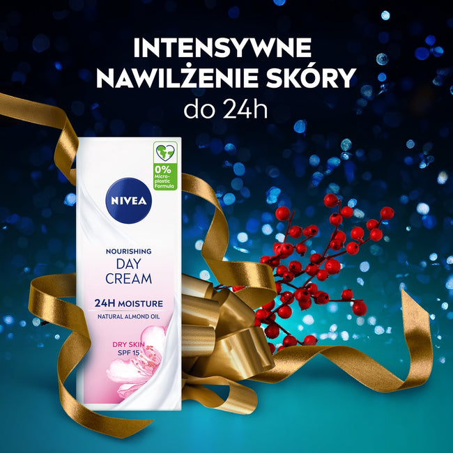 Nivea Pearly Dreams zestaw antyperspirant w sprayu 150ml + odżywczy krem na dzień SPF15 50ml + pielęgnująca pomadka do ust 4.8g + skarpetki