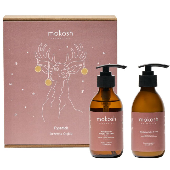 Mokosh Pyszałek Drzewna Głębia zestaw nawilżający żel do mycia ciała i dłoni 200ml + nawilżający lotion do ciała 200ml