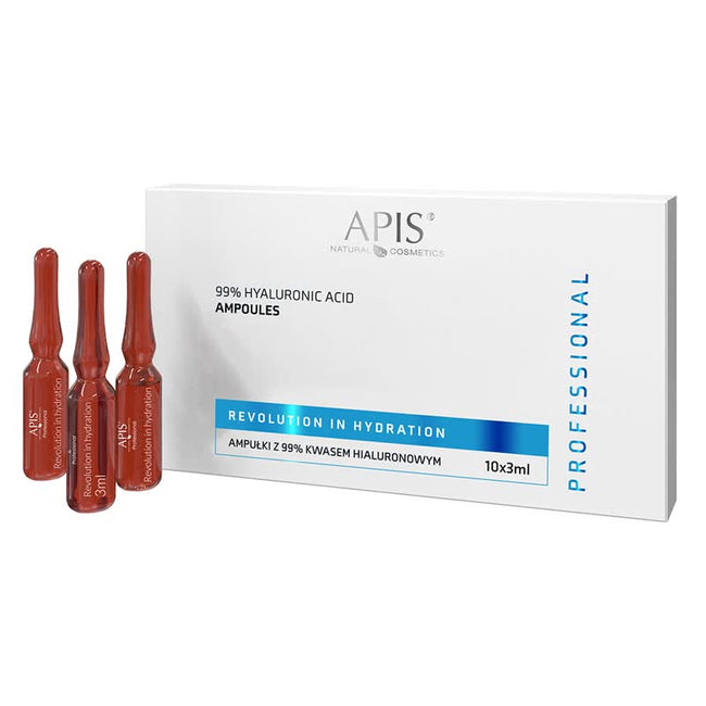 APIS Rewolucja w Nawilżeniu ampułki z kwasem hialuronowym 4D 99% 10x3ml