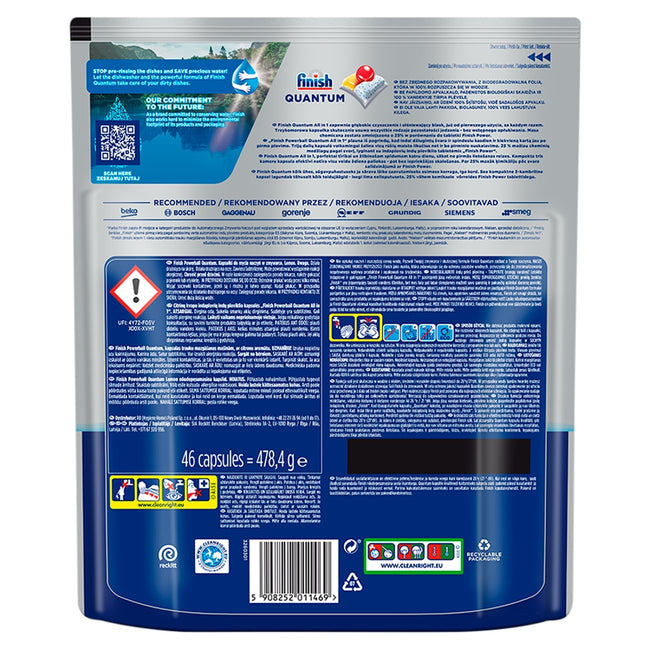 Finish Quantum Lemon kapsułki do mycia naczyń w zmywarce 46szt