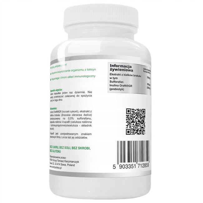 WISH Pharmaceutical Sulforaphane 500µg + Prebiotyk suplement diety 60 kapsułek