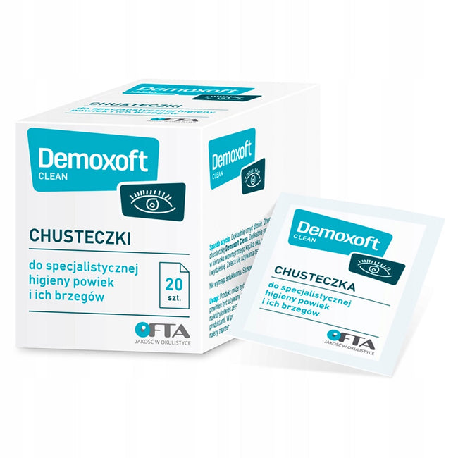 Demoxoft Clean chusteczki do pielęgnacji powiek 20szt