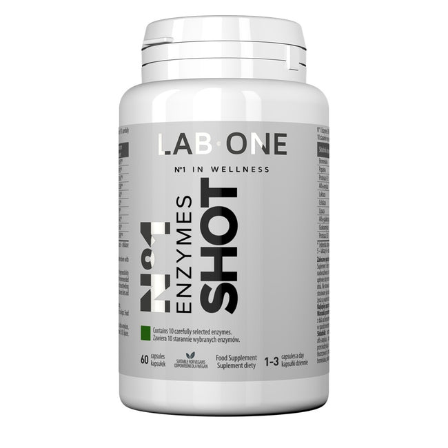 LAB ONE N°1 Enzymes Shot suplement diety wspomagający trawienie 60 kapsułek