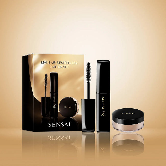 Sensai Make-Up Bestsellers zestaw pogrubiający tusz do rzęs 10ml + transparentny puder utrwalający 3.5g