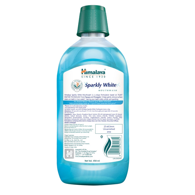 Himalaya Sparkly White wybielający płyn do płukania jamy ustnej 450ml