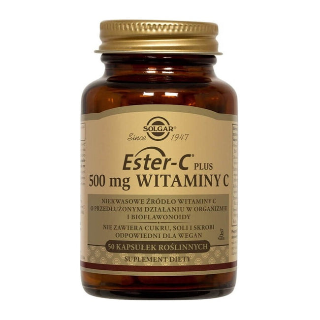 Solgar Ester C-Plus 500mg Witaminy C suplement diety 50 kapsułek