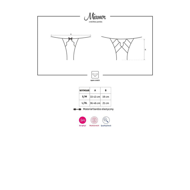 Obsessive Miamor Crotchless Panties figi otwarte Black L/XL