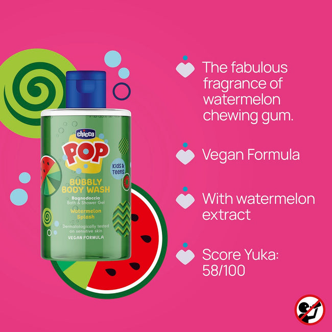 Chicco Pop żel pod prysznic o zapachu arbuzowego sorbetu 300ml