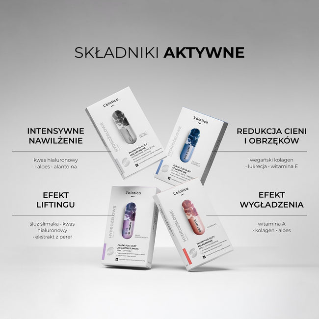 L'biotica Kolagenowe płatki pod oczy przeciwzmarszczkowe 3 pary