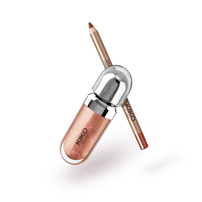 KIKO Milano Holiday Wonderlights Gloss Me Up Lips Gift Set zestaw upominkowy do makijażu ust 02 Stylish Hazelnut