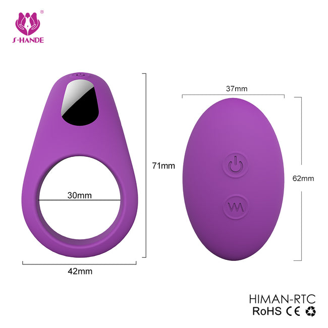 S-HANDE Himan-RTC pierścień wibracyjny zdalnie sterowany z 9 trybami wibracji Purple