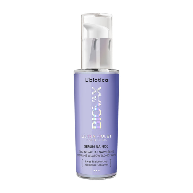 BIOVAX Ultra Violet intensywnie nawilżające serum tonujące na noc do włosów blond i siwych 100ml
