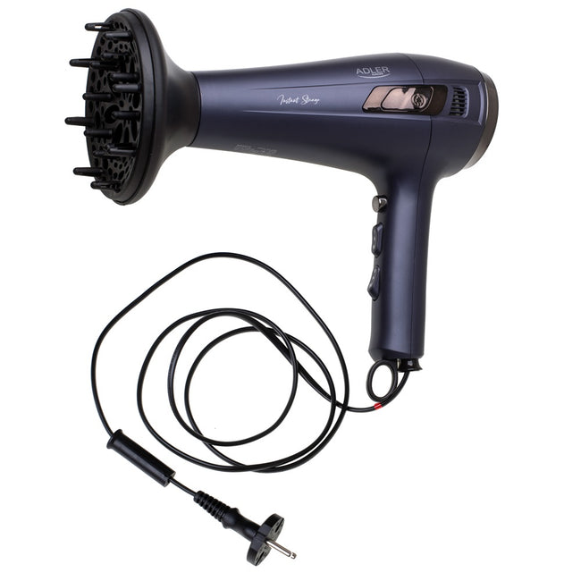 Adler Suszarka do włosów ze zwijanym przewodem + dyfuzor 2400W AD 2273 Fioletowa