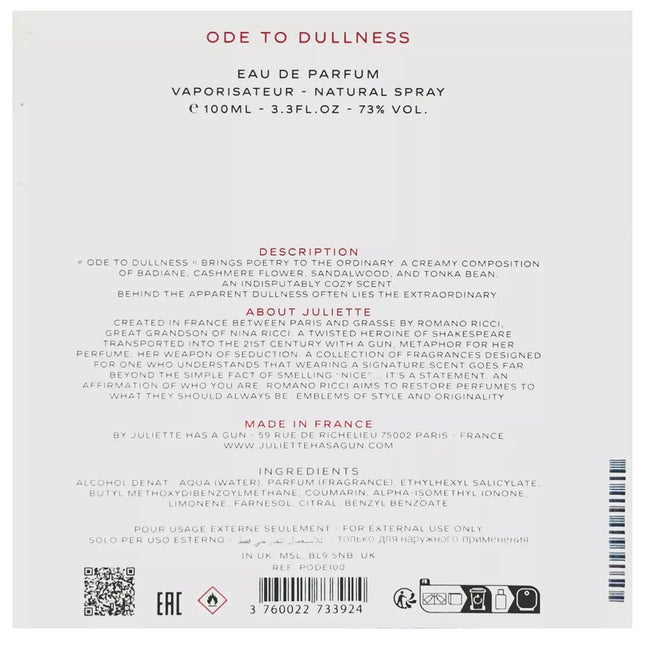 Juliette Has a Gun Ode To Dullness woda perfumowana spray
