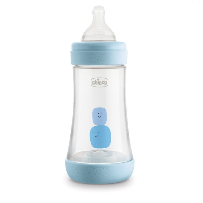 Chicco Perfect5 butelka antykolkowa ze smoczkiem silikonowym przepływ średni 2m+ Boy 240ml