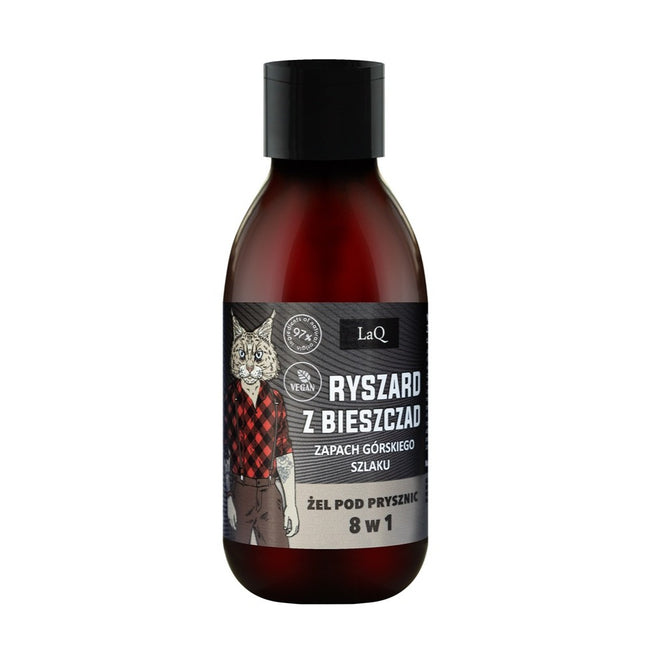 LaQ Mini żel pod prysznic 8w1 Ryszard z Bieszczad Czarny Mat 100ml