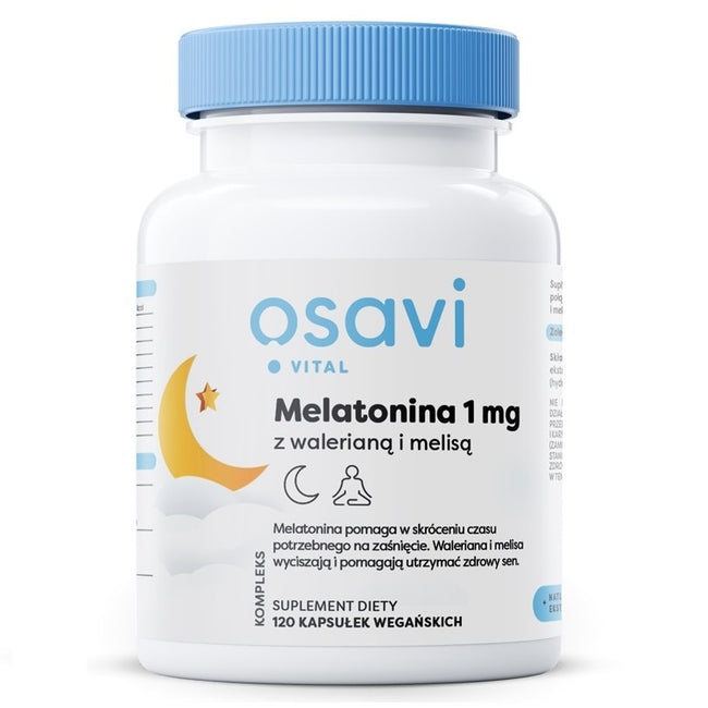 Osavi Melatonina z walerianą i melisą suplement diety 120 kapsułek