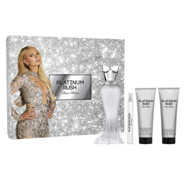 Paris Hilton Platinum Rush zestaw woda perfumowana spray 100ml + woda perfumowana spray 10ml + balsam do ciała 90ml + żel pod prysznic 90ml