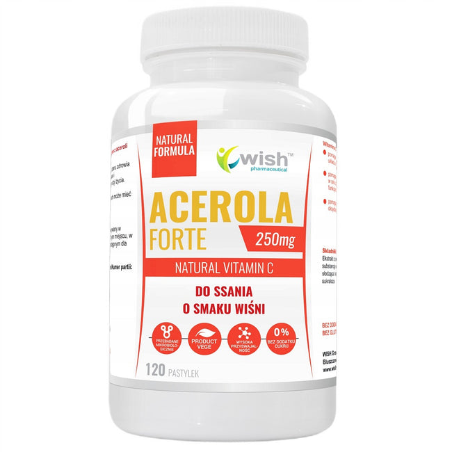 WISH Pharmaceutical Acerola Forte 250mg suplement diety 120 pastylek do ssania