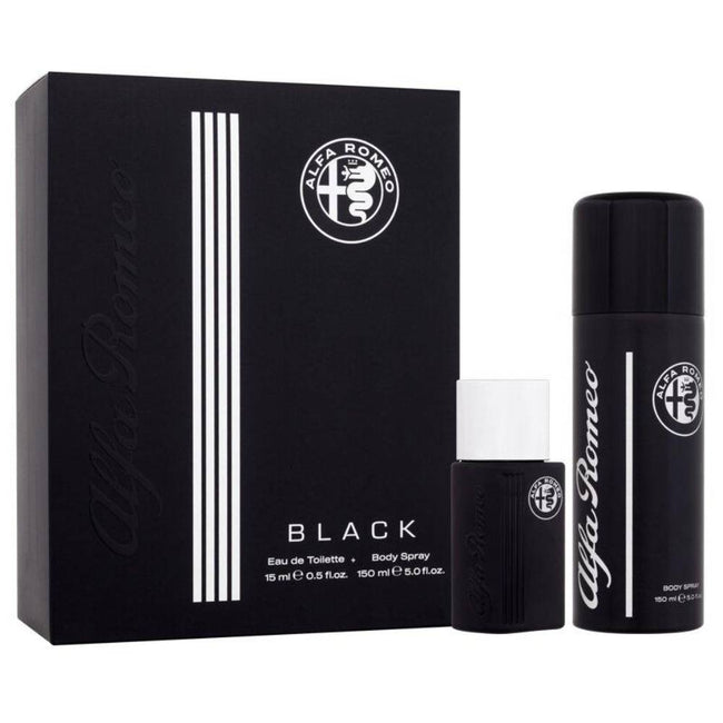 Alfa Romeo Black zestaw woda toaletowa spray 15ml + perfumowany spray do ciała 150ml