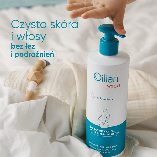 Oillan Baby żel 3w1 do kąpieli mycia ciała i włosów 400ml