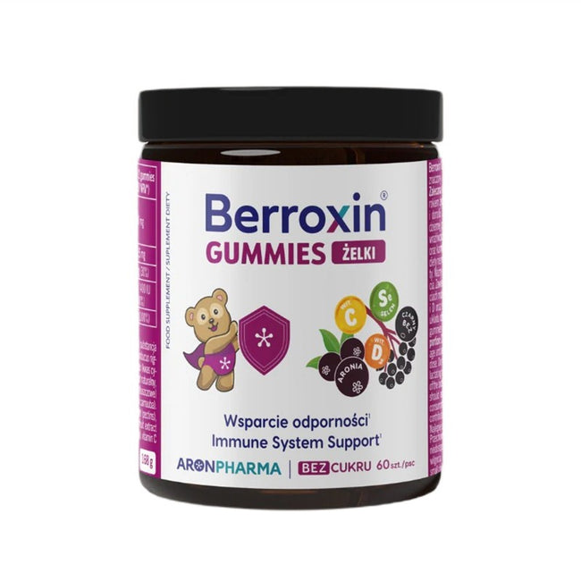 AronPharma Berroxin Gummies wsparcie odporności i rozwój kości suplement diety 60 żelek