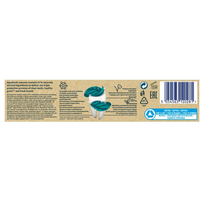 Aquafresh Naturals Mint Clean pasta do zębów z fluorkiem 75ml