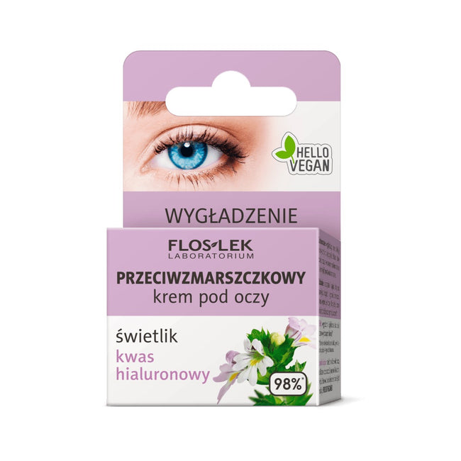 Floslek Przeciwzmarszczkowy krem pod oczy świetlik kwas hialuronowy 15ml