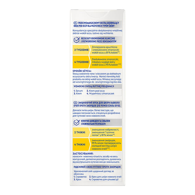 Nivea Q10 Przeciwzmarszczkowe Ujędrnienie krem pod oczy 15ml