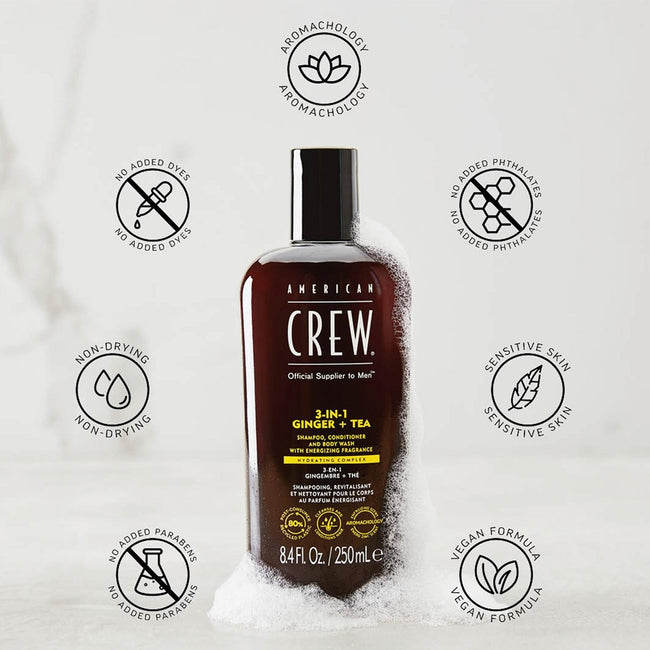 American Crew 3-in-1 Ginger + Tea szampon odżywka i żel do mycia ciała 450ml