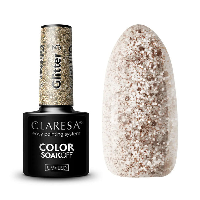 Claresa Color Soak Off UV/LED Glitter lakier hybrydowy 5g