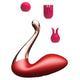 B-Series Magic Swan Massager masażer w kształcie łabędzia z trzema zamiennymi końcówkami Red