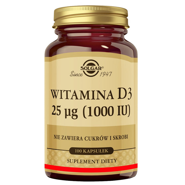 Solgar Witamina D3 1000IU suplement diety 100 kapsułek