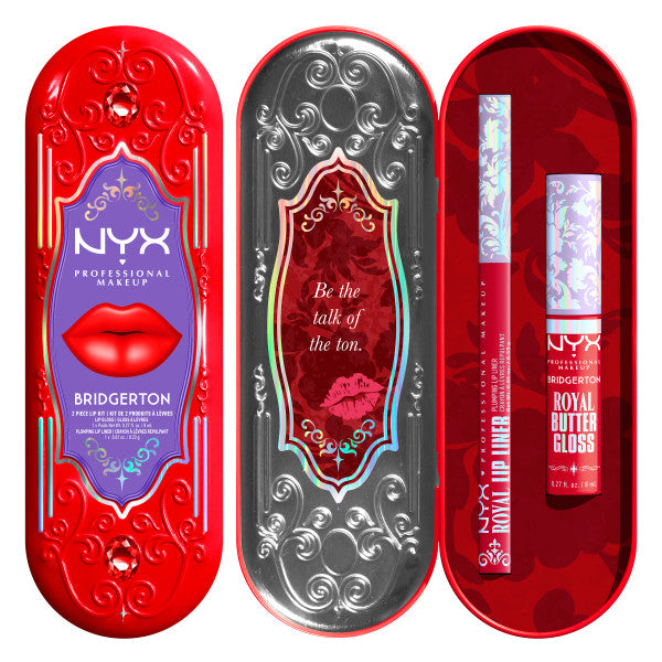 NYX Professional MakeUp Bridgerton Royal Treasures 2-Piece Lip Kit zestaw błyszczyk i konturówka
