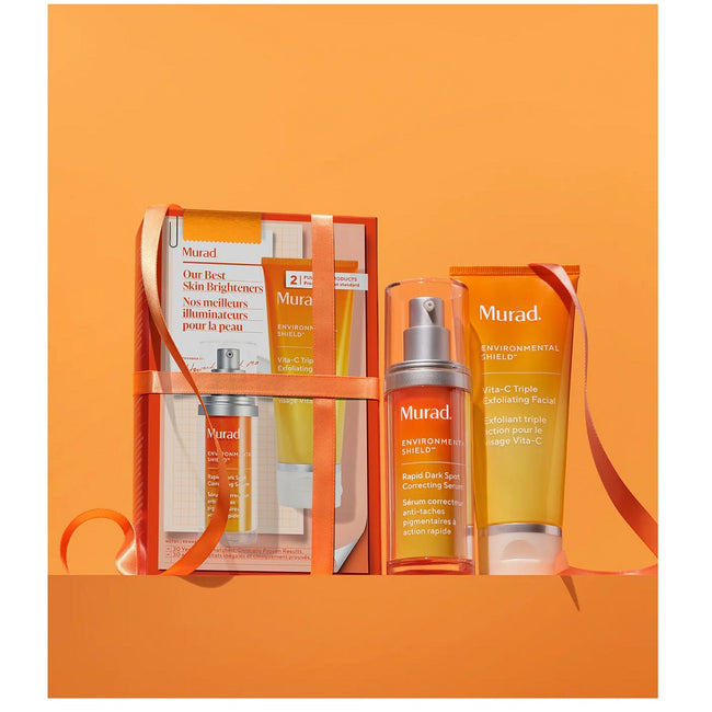 Murad Our Best Skin Brighteners zestaw serum redukujące przebarwienia 30ml + peeling do twarzy 80ml