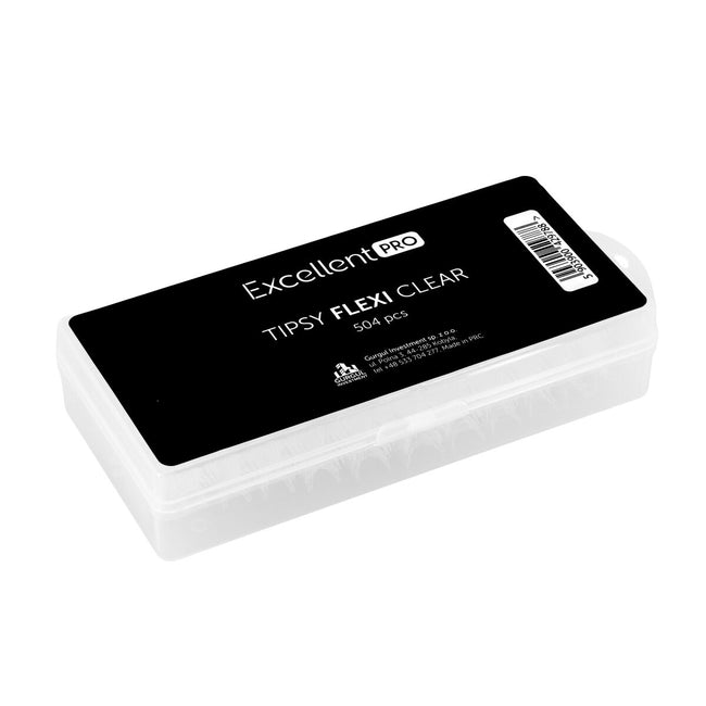 Excellent PRO Tipsy Flexi Clear tunelowe tipsy bez kieszonek z wyprofilowaną krzywą C 504szt