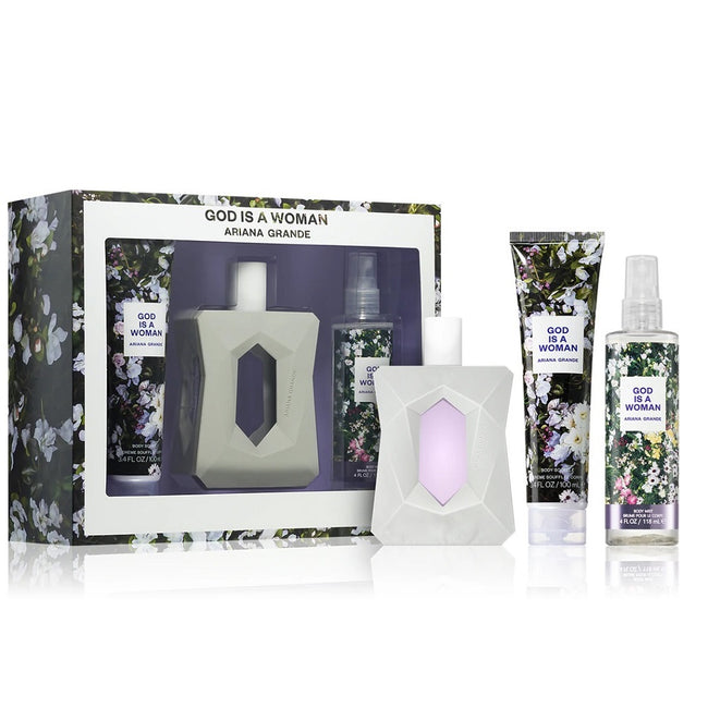 Ariana Grande God Is A Woman zestaw woda perfumowana spray 100ml + mgiełka do ciała 118ml + balsam do ciała 100ml