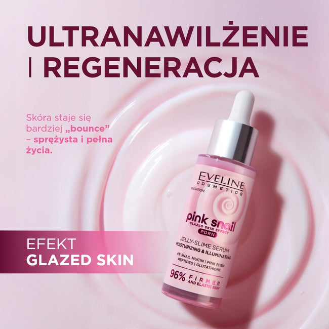 Eveline Cosmetics Pink Snail nawilżająco-rozświetlające serum 30ml