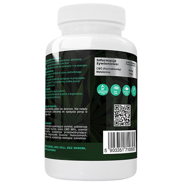 WISH Pharmaceutical CBD 10mg + Melatonina 1mg suplement diety 60 tabletek do ssania