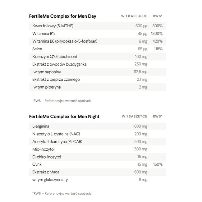 HealthLabs FertileMe Complex for Men suplement diety dla mężczyzn 30 kapsułek + 30 saszetek