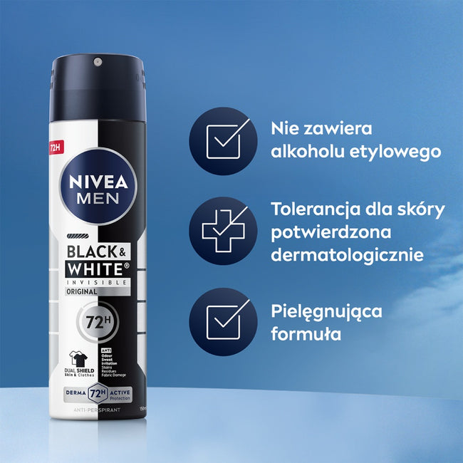 Nivea Men Black & White Invisible Original antyperspirant spray 150ml