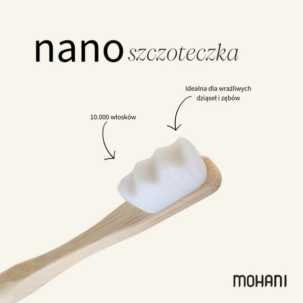 Mohani Nano szczoteczka bambusowa do zębów Szara