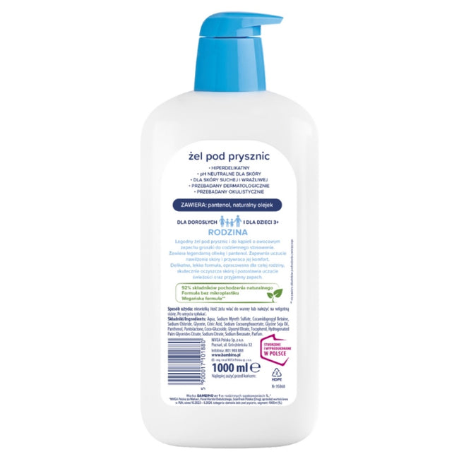 Bambino Rodzina żel pod prysznic hiperdelikatny Gruszka 1000ml