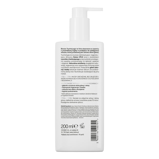 BIOVAX Trychologic Advanced Detox maska do włosów i skóry głowy 200ml