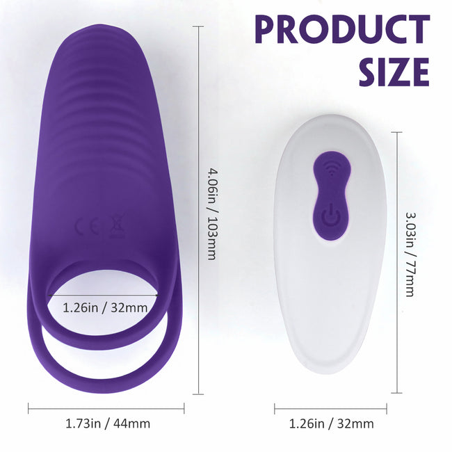Amzing Toy Trap-RTC pierścień wibracyjny zdalnie sterowany z 9 trybami wibracji Violet