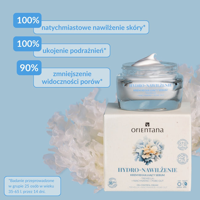 ORIENTANA Hydro-Nawilżenie krem regulujący sebum Tremella Niacynamid Pore out 50ml